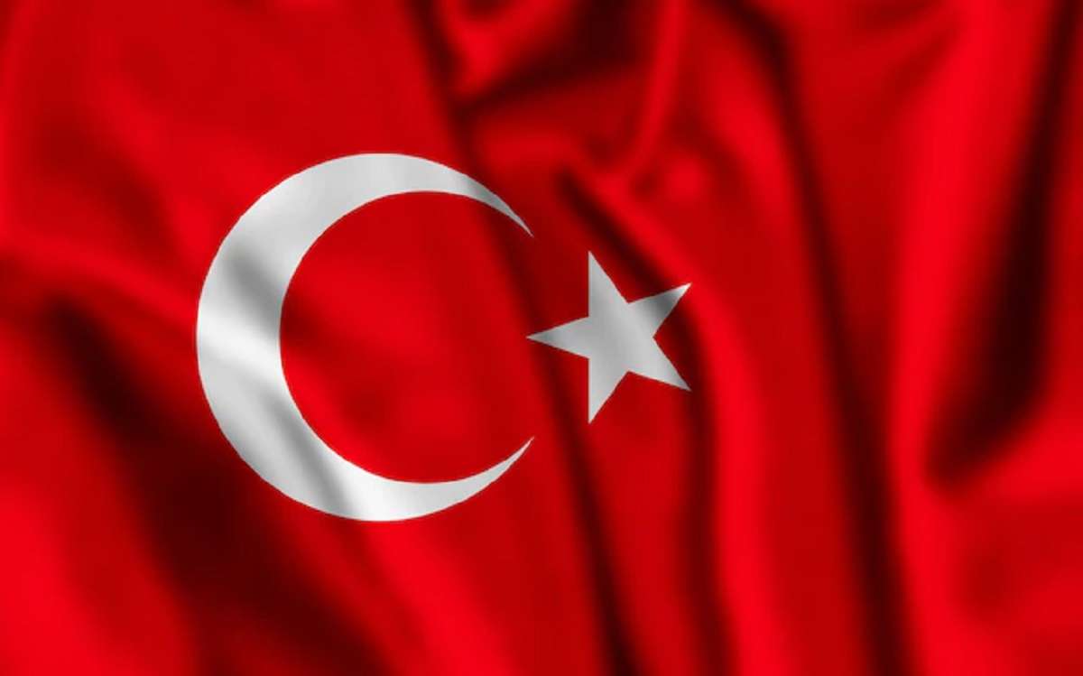 turkey flag blowing wind waving colorful turkish