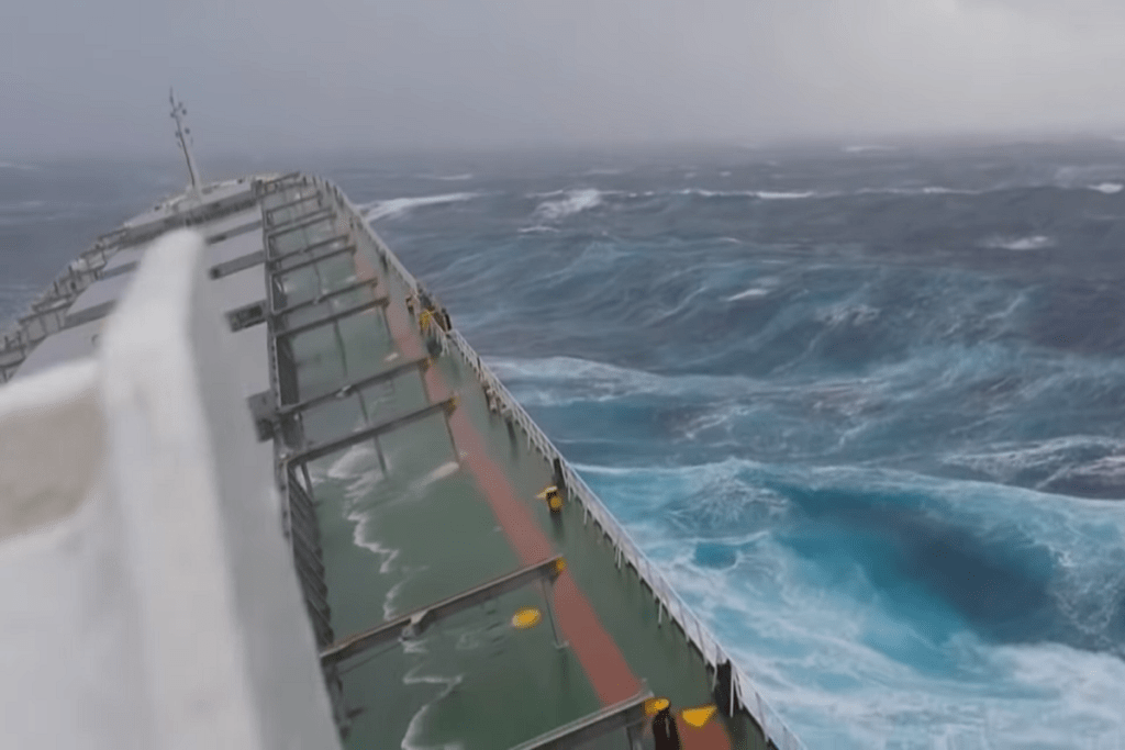 Φορτηγό πλοίο σε θύελλα 12 μποφόρ | H δύναμη της φύσης σε ΒΙΝΤΕΟ
